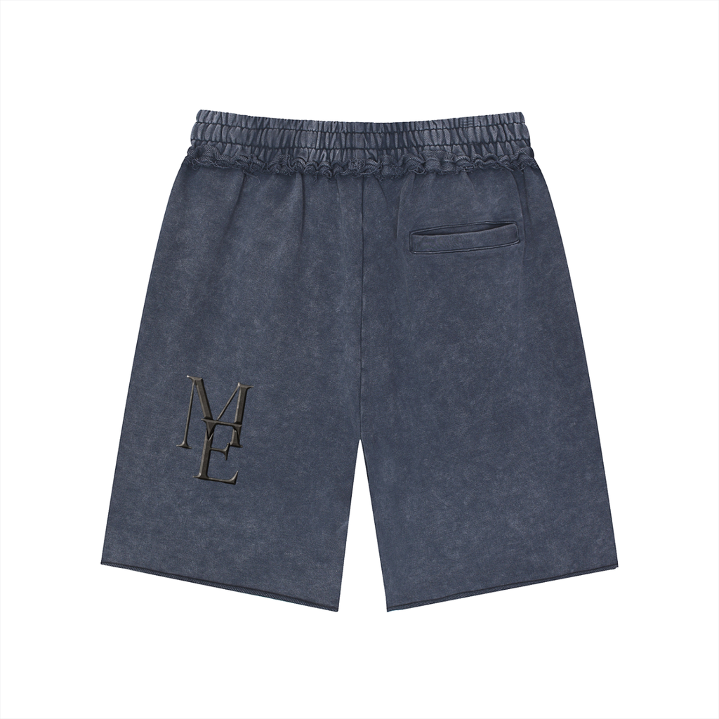 Unisex Mineral Wash Raw Edge Shorts
