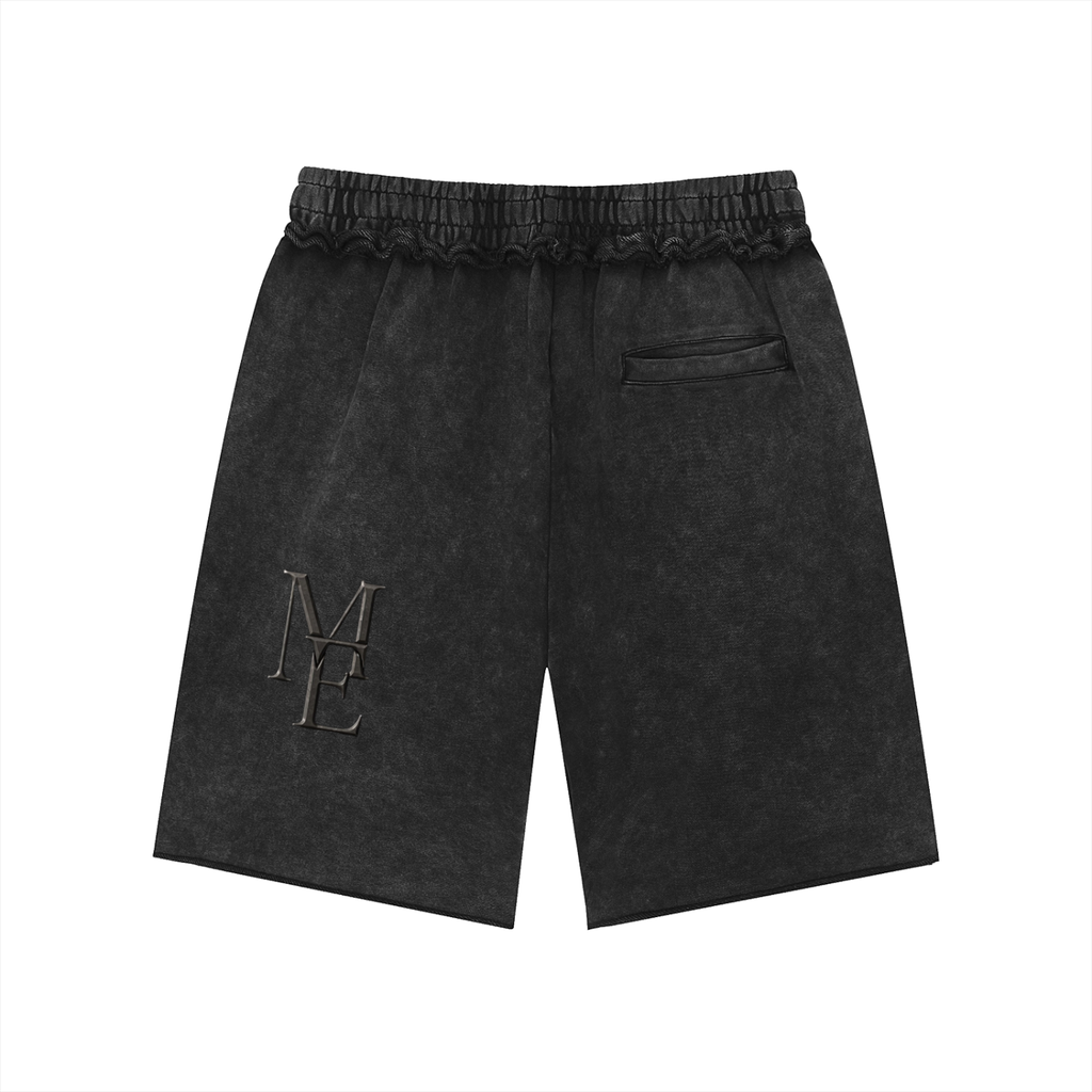 Unisex Mineral Wash Raw Edge Shorts